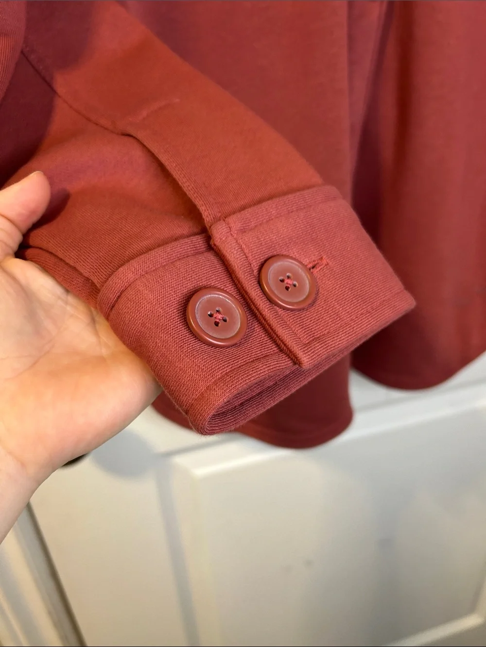 Oversized Button-Down Shacket in Rust - Picture 4 of 5